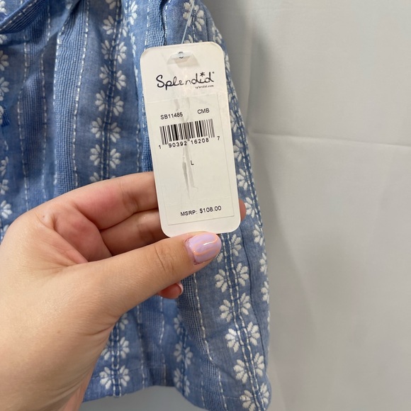 NWT SPLENDID • Chambray belted shorts LARGE - Picture 2 of 4